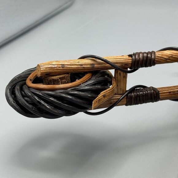 Vtg Wooden Motorcycle Chopper Folk Art Tamarind Wood Vines Woodsy Decor 15" L - Picture 12 of 16